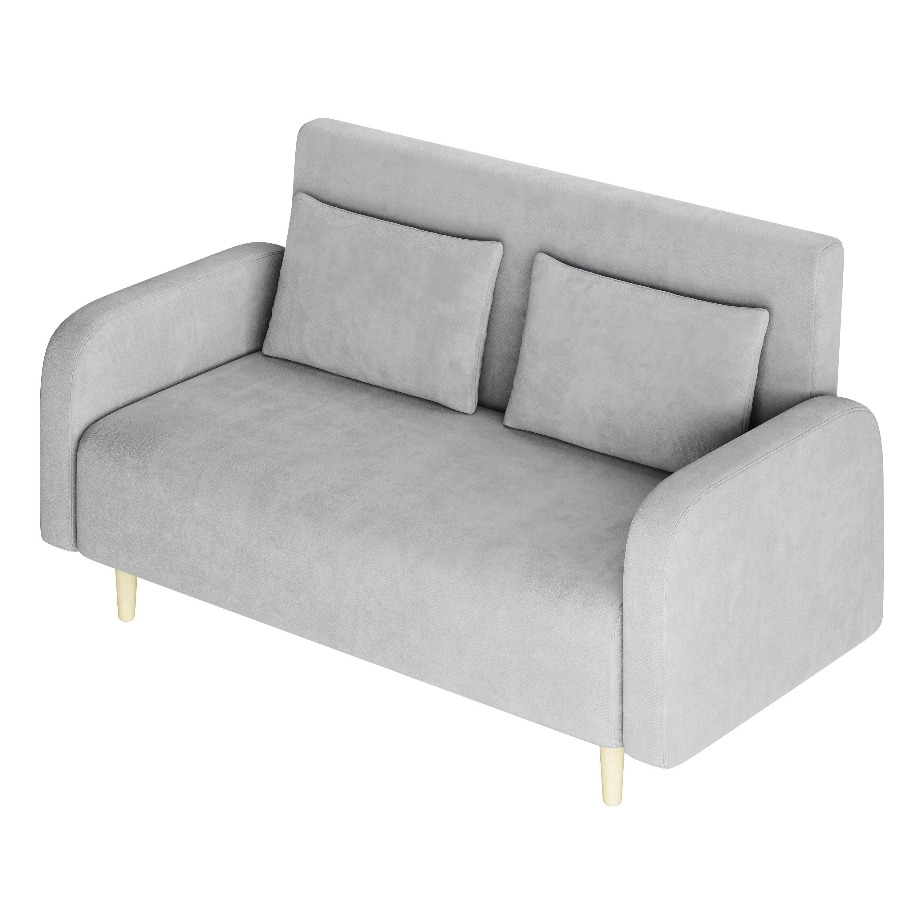 Contemporary Seats 2 Solid Color Sofa 3D model_3