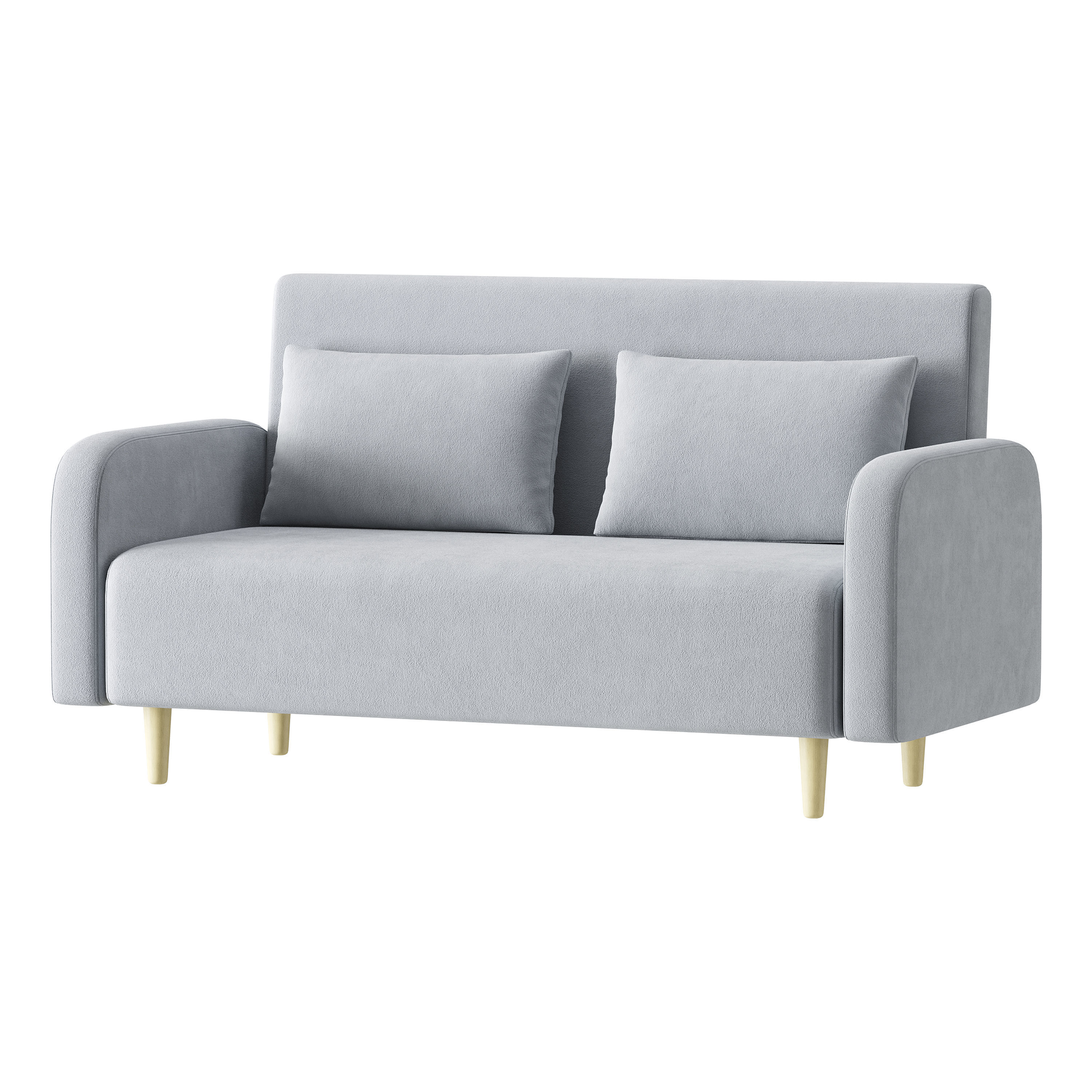 Contemporary Seats 2 Solid Color Sofa 3D model_5
