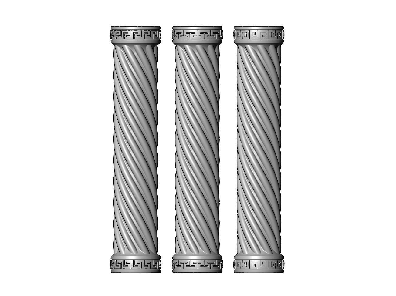 Spiral rope greek key model making miniature pillar columns 3D print model_1
