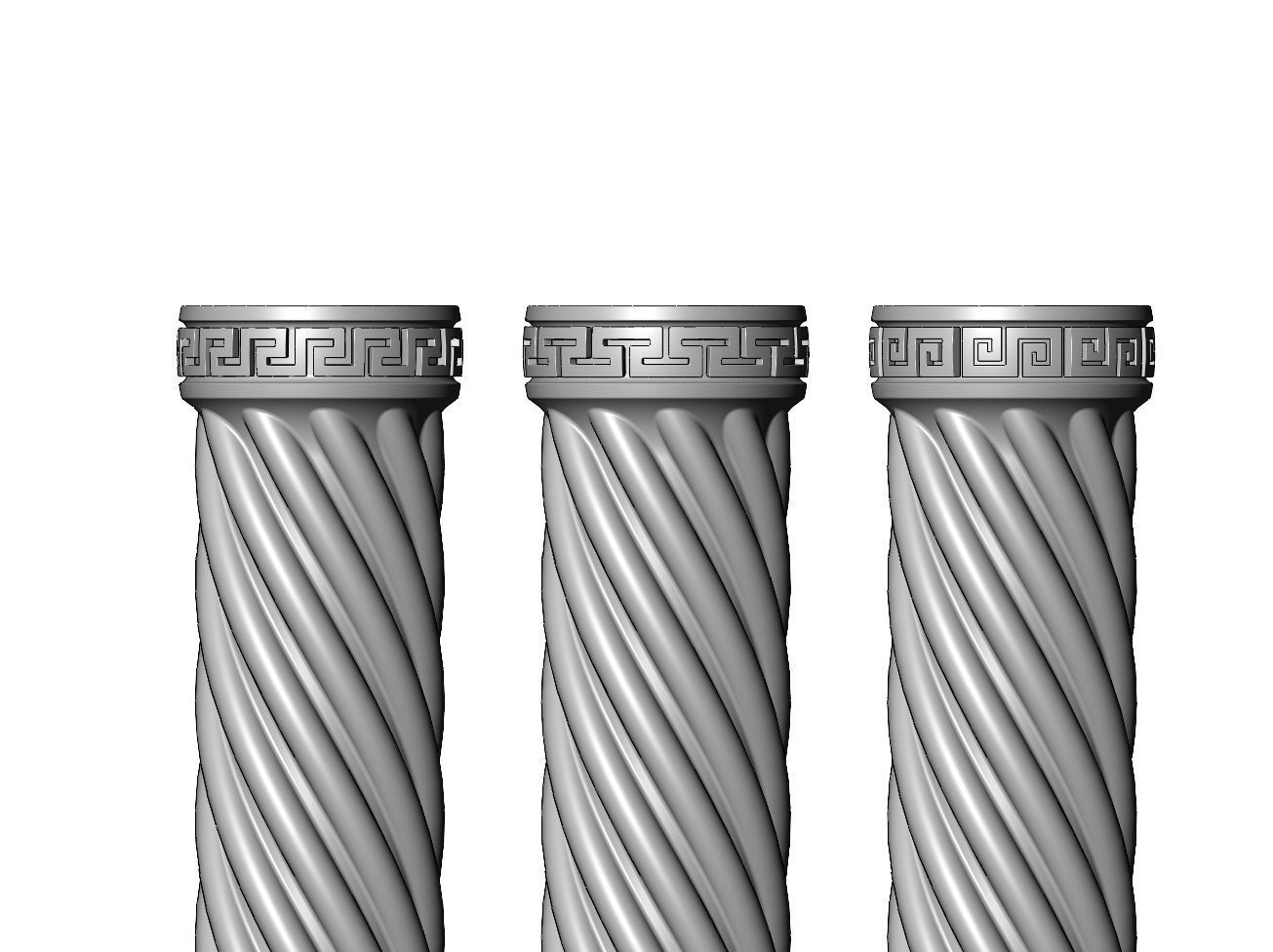Spiral rope greek key model making miniature pillar columns 3D print model_4