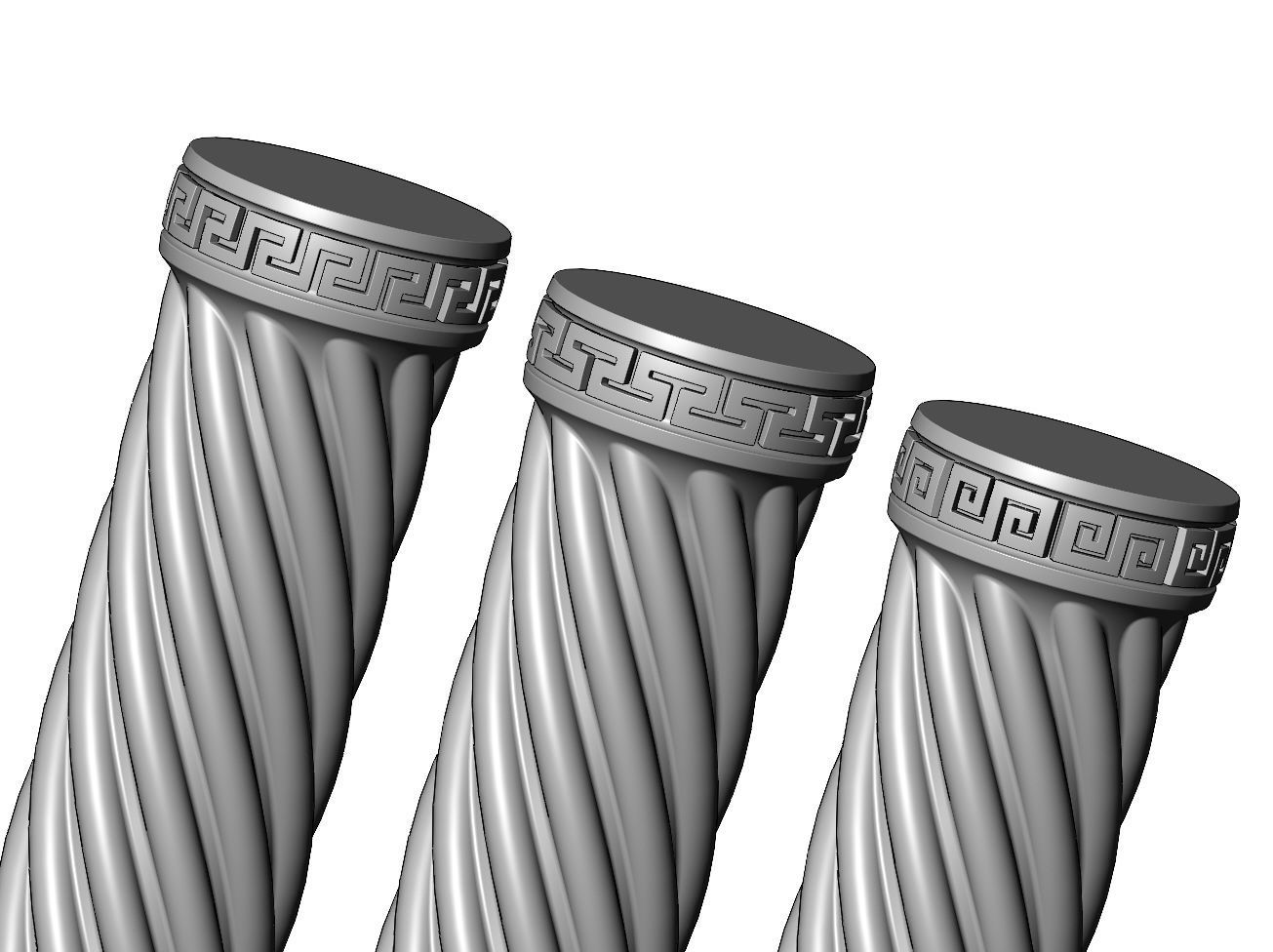 Spiral rope greek key model making miniature pillar columns 3D print model_5