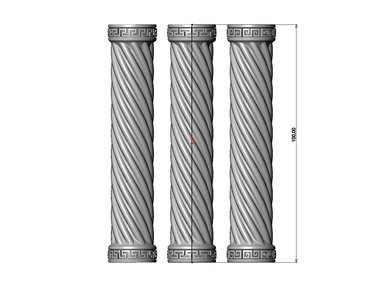 Spiral rope greek key model making miniature pillar columns 3D print model_6
