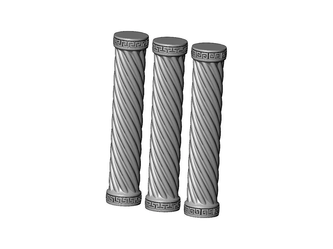 Spiral rope greek key model making miniature pillar columns 3D print model_0