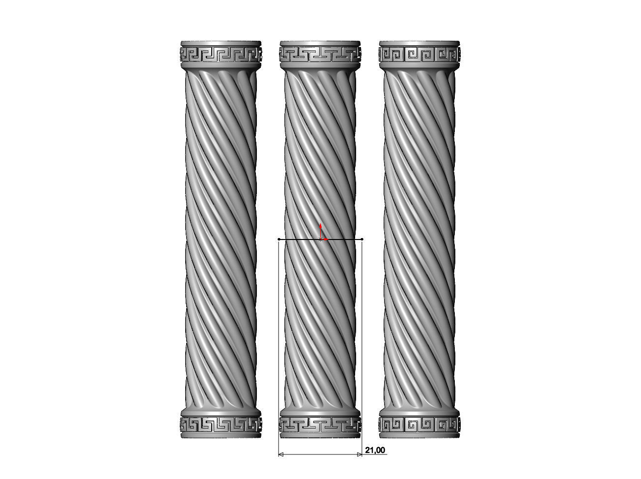 Spiral rope greek key model making miniature pillar columns 3D print model_7