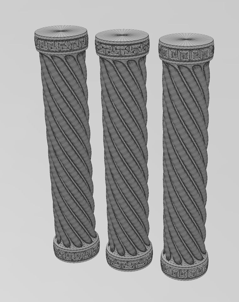 Spiral rope greek key model making miniature pillar columns 3D print model_14