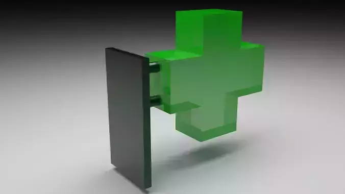 Pharmacy Sign Board 3D model