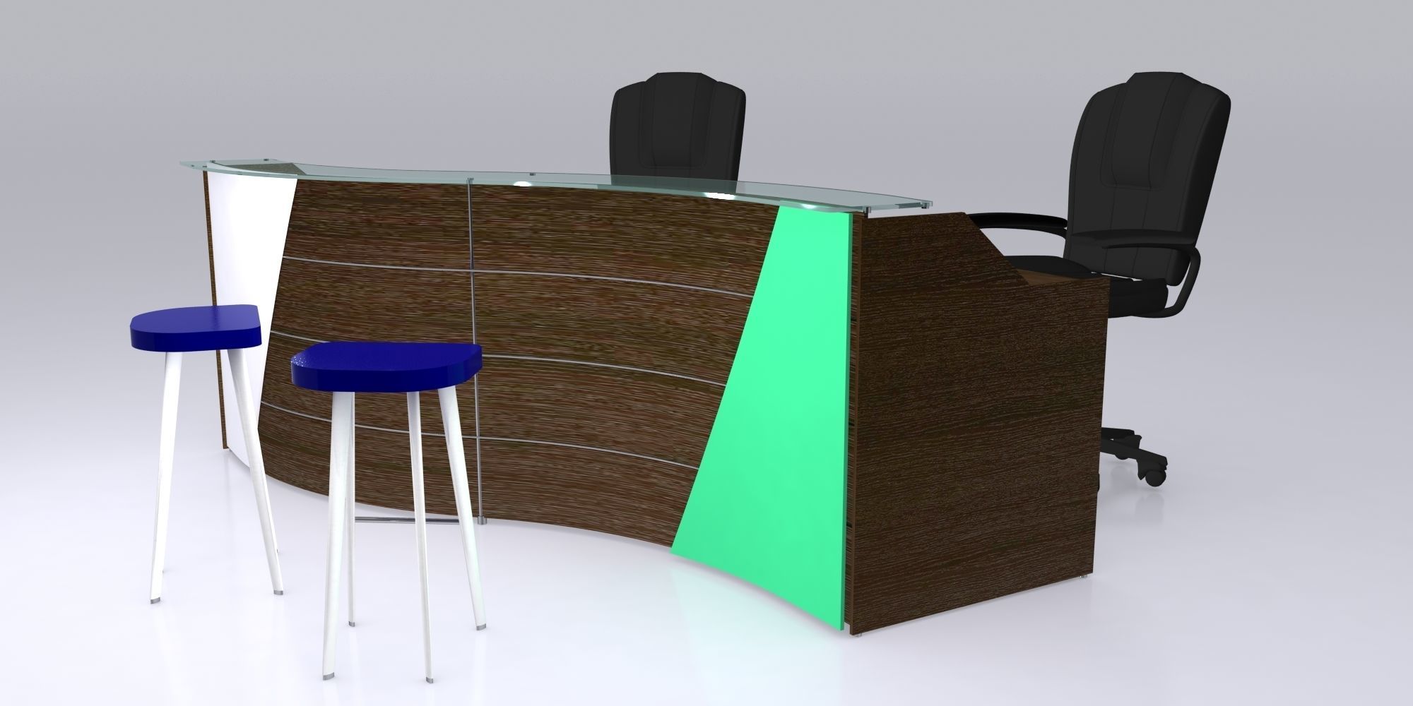 Reception Counter Design 3D model_1