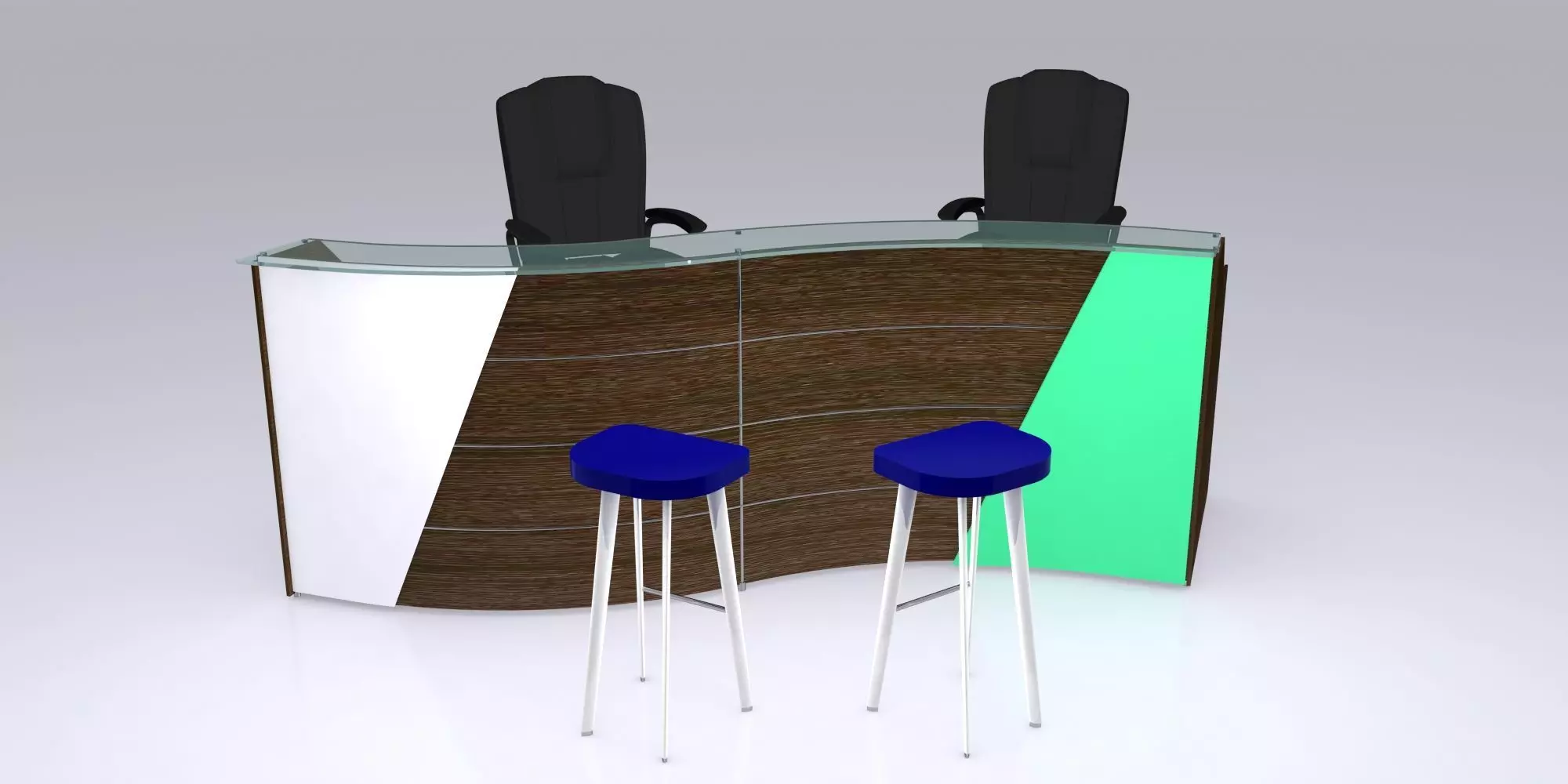 Reception Counter Design 3D model_0