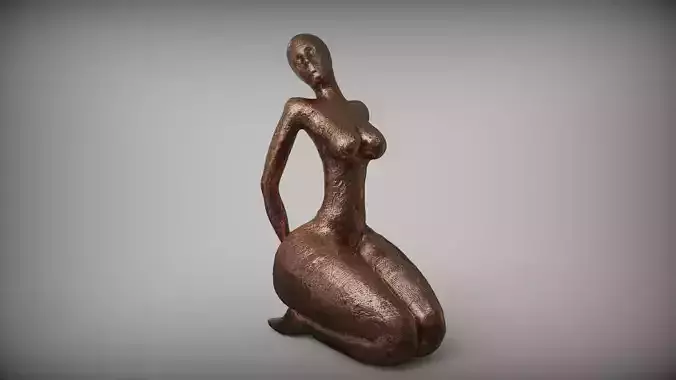 Nude Woman Clay Sculpture
