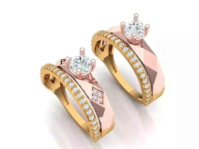 Womens Two piece solitaire ring