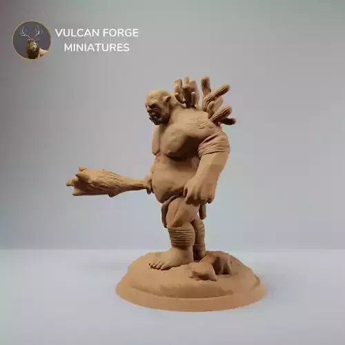 Desert ogre with club dnd miniature - pre supported
