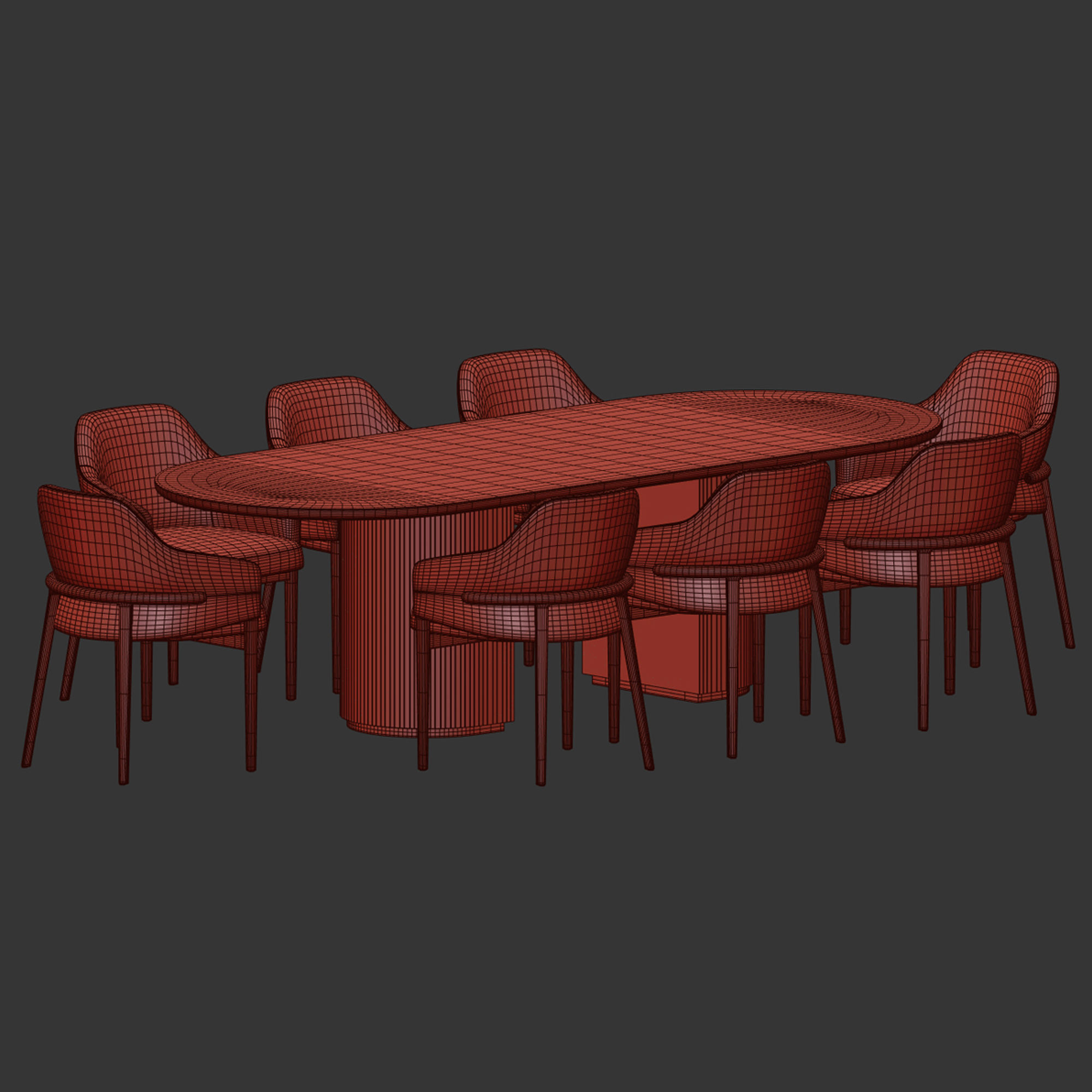 Dining Set 01 3D model_6