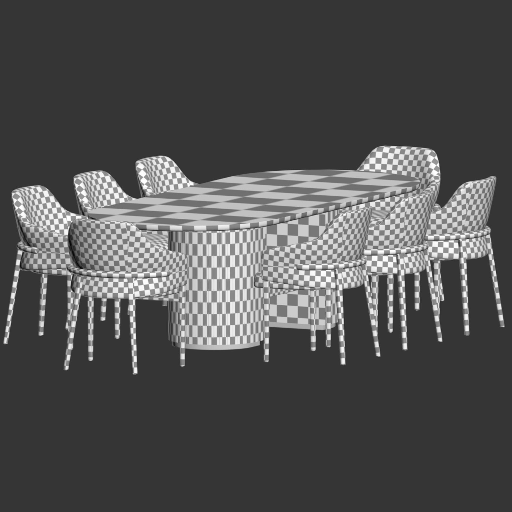 Dining Set 01 3D model_5