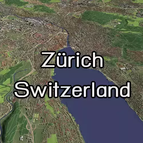 Zurich Switzerland - city and urban 3D model
