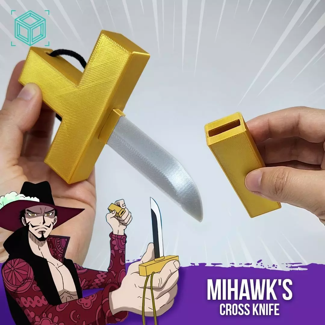 Dracule Mihawk Cross Knife - One Piece 3D print model