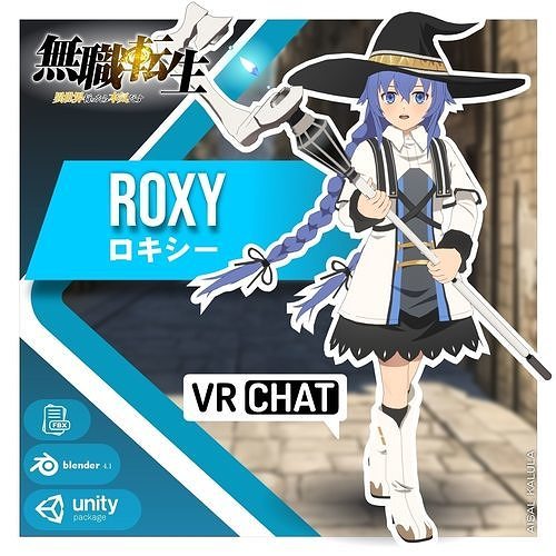 Roxy - Rigged Model Character for VRChat Low-poly 3D model