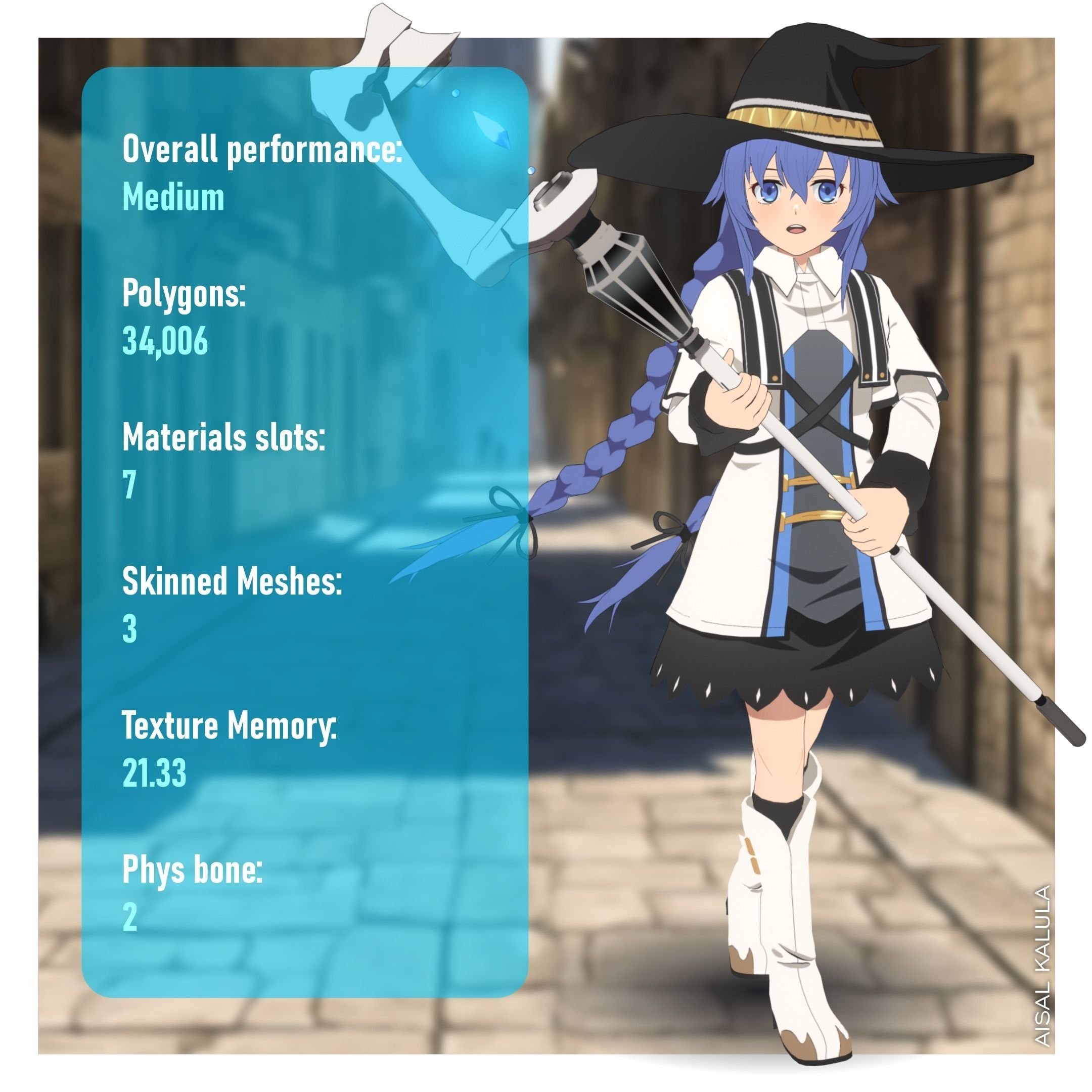 Roxy - Rigged Model Character for VRChat Low-poly 3D model_3