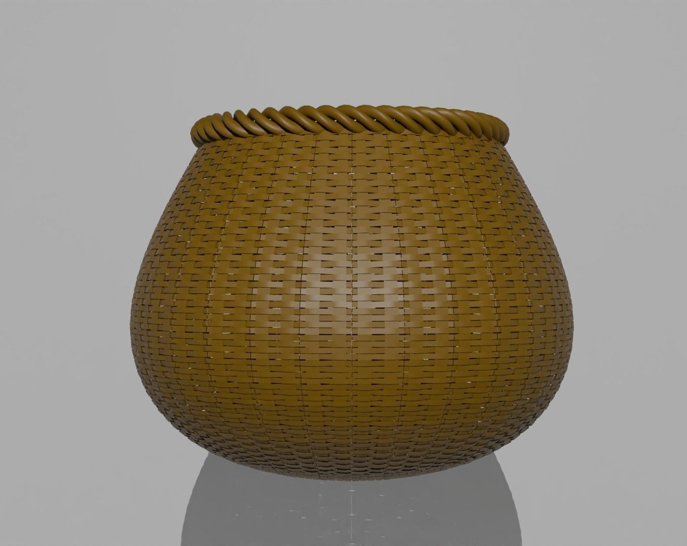 Wicker Basket 3D model_1