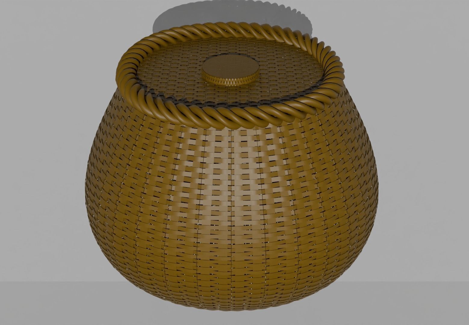 Wicker Basket 3D model_2