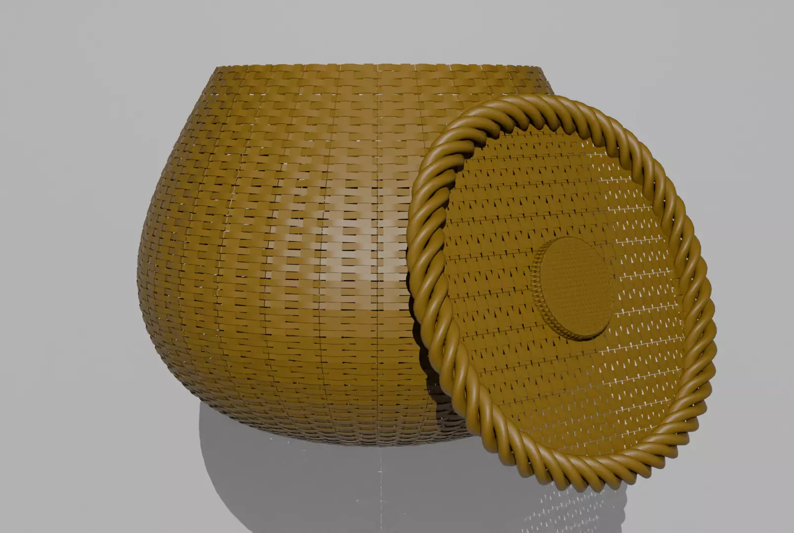 Wicker Basket 3D model_0