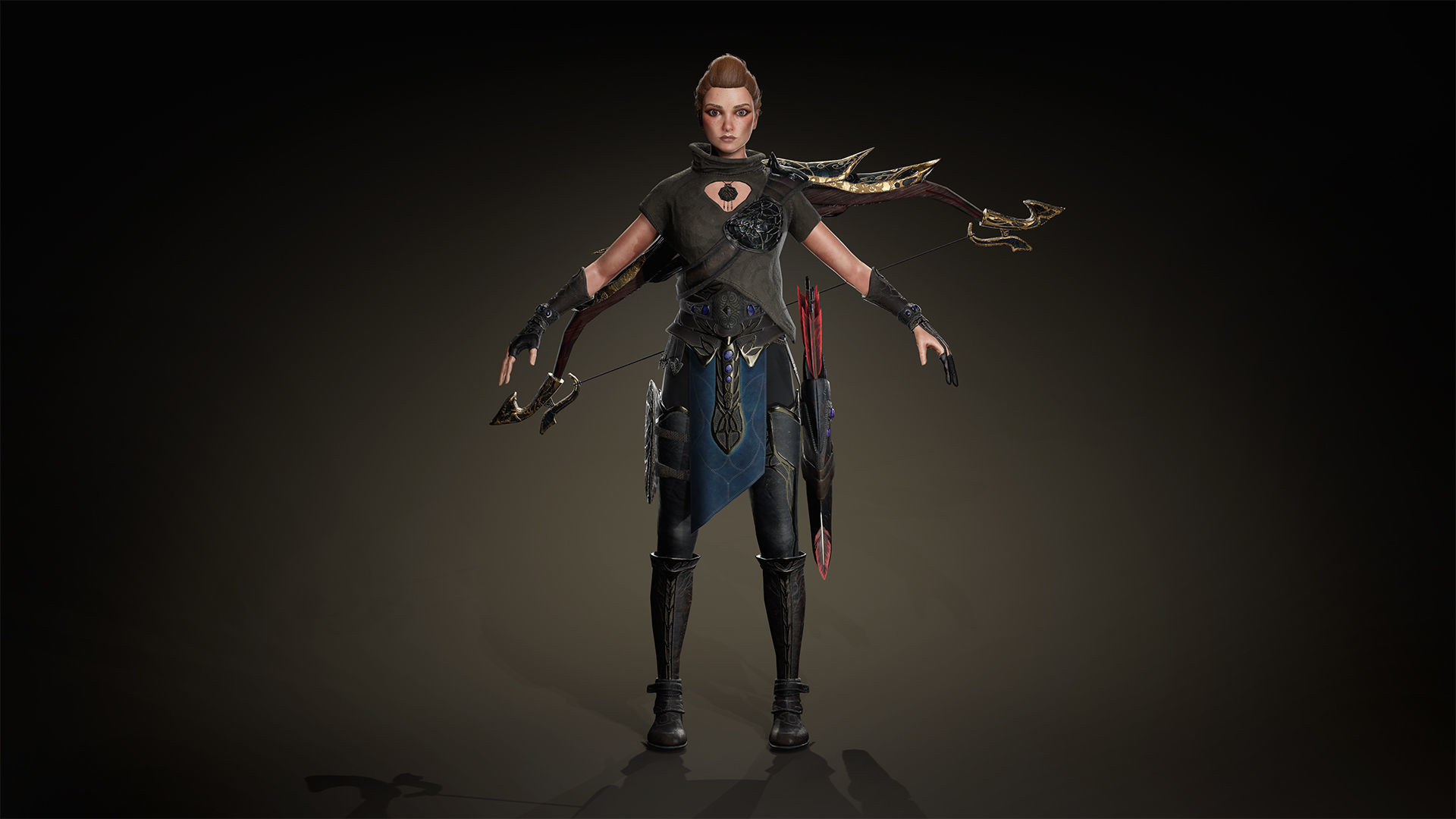 Modular Female Warrior Characters Pack1 Low-poly 3D model_17