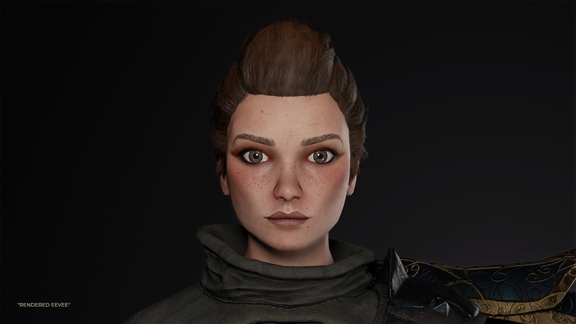 Modular Female Warrior Characters Pack1 Low-poly 3D model_23