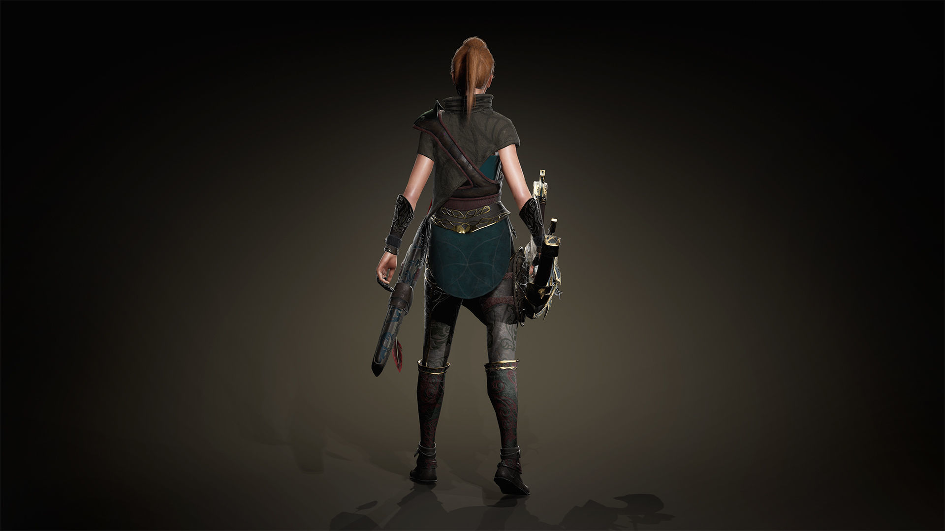 Modular Female Warrior Characters Pack1 Low-poly 3D model_21