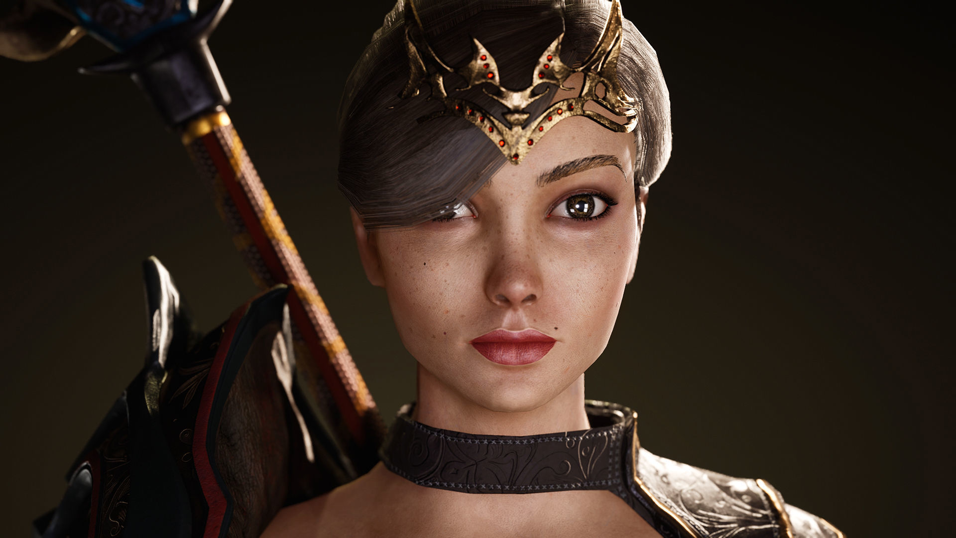 Modular Female Warrior Characters Pack1 Low-poly 3D model_11