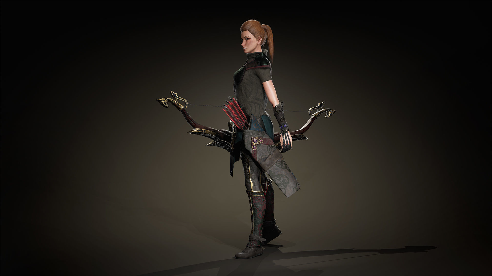 Modular Female Warrior Characters Pack1 Low-poly 3D model_20