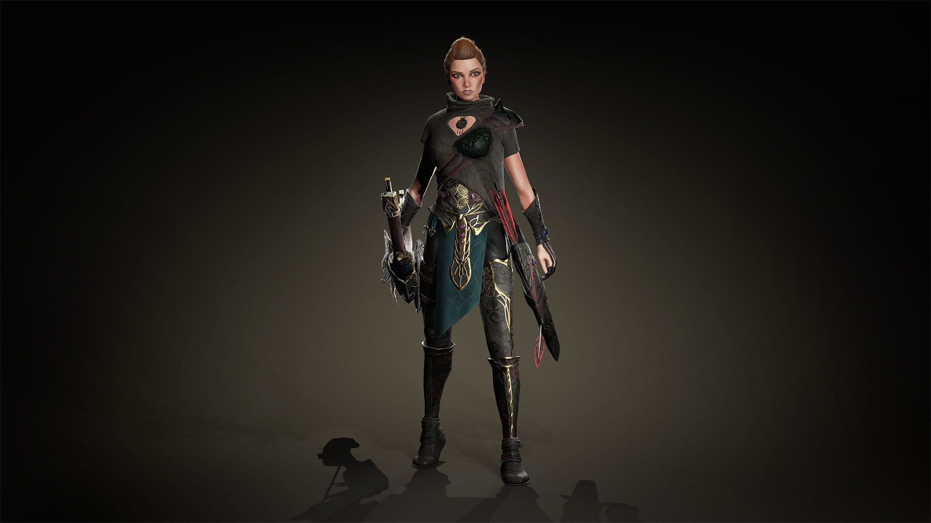 Modular Female Warrior Characters Pack1 Low-poly 3D model_19