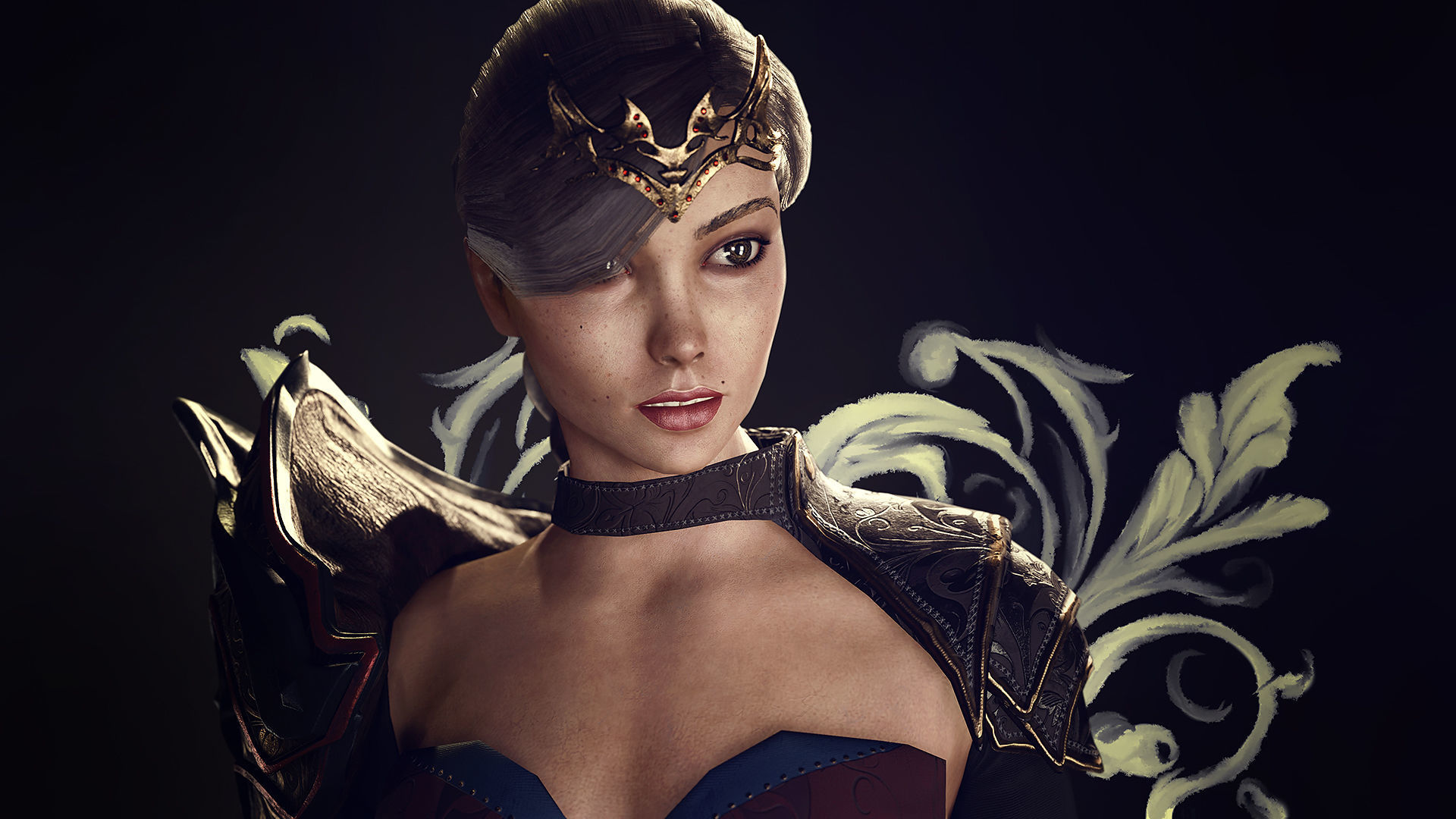 Modular Female Warrior Characters Pack1 Low-poly 3D model_4