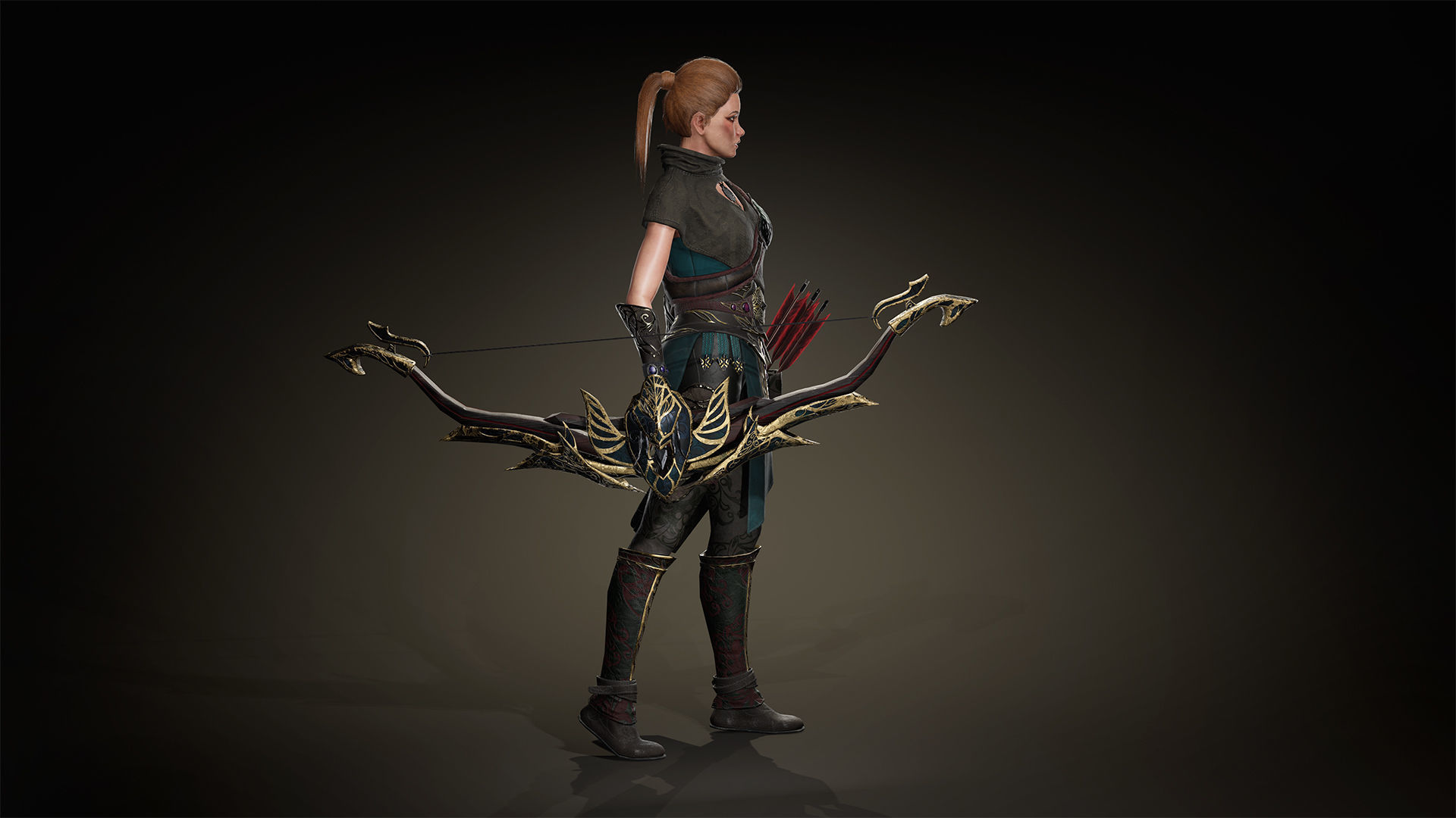 Modular Female Warrior Characters Pack1 Low-poly 3D model_22
