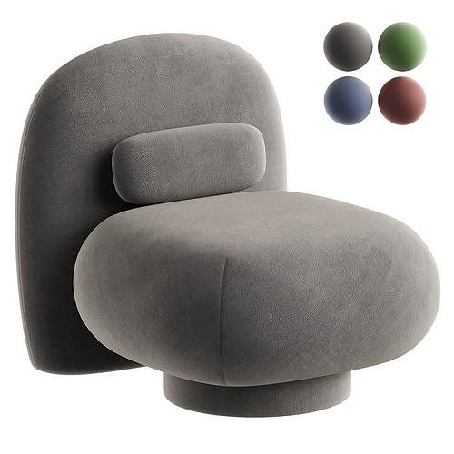 armchair black 2 3D model
