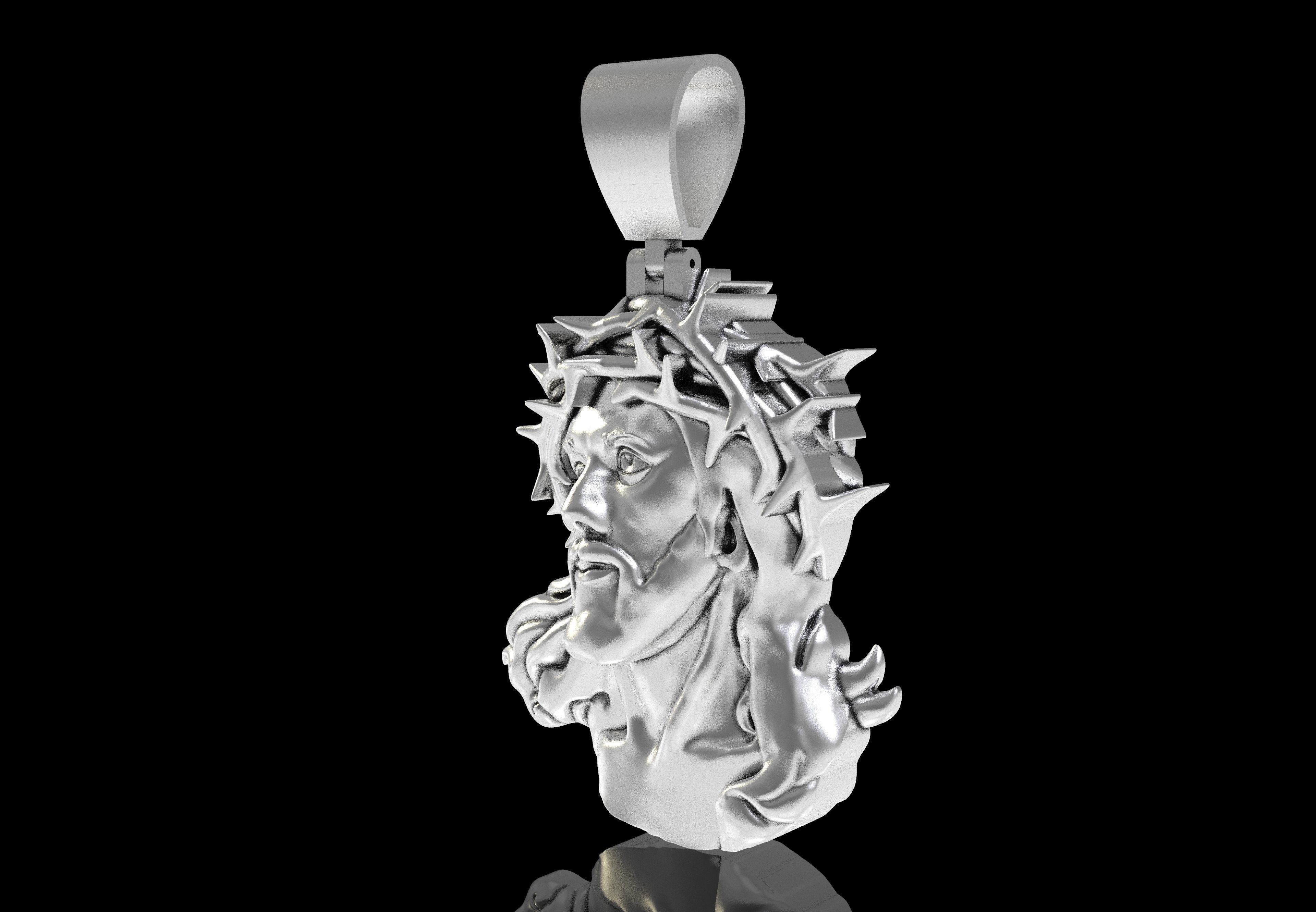 Jesus Pendant 3D print model_11