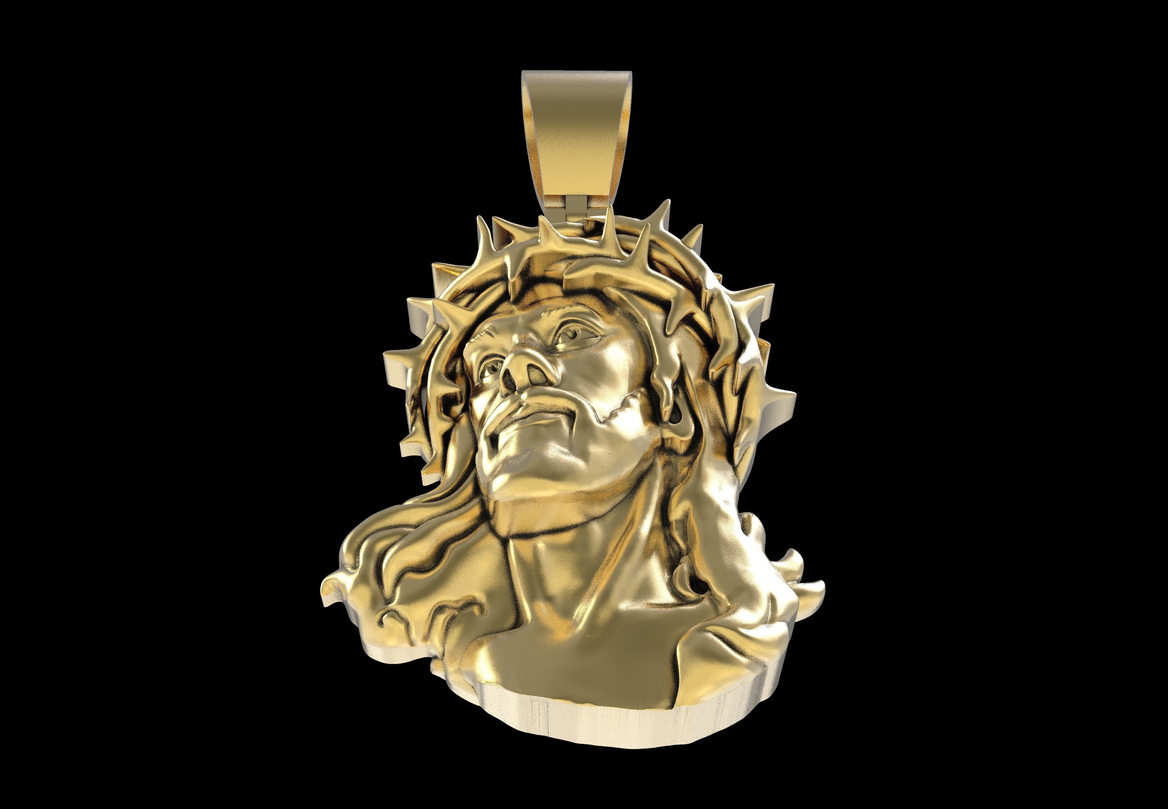 Jesus Pendant 3D print model_7
