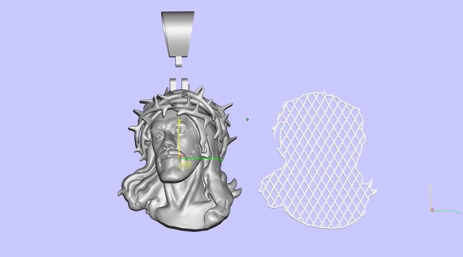 Jesus Pendant 3D print model_14