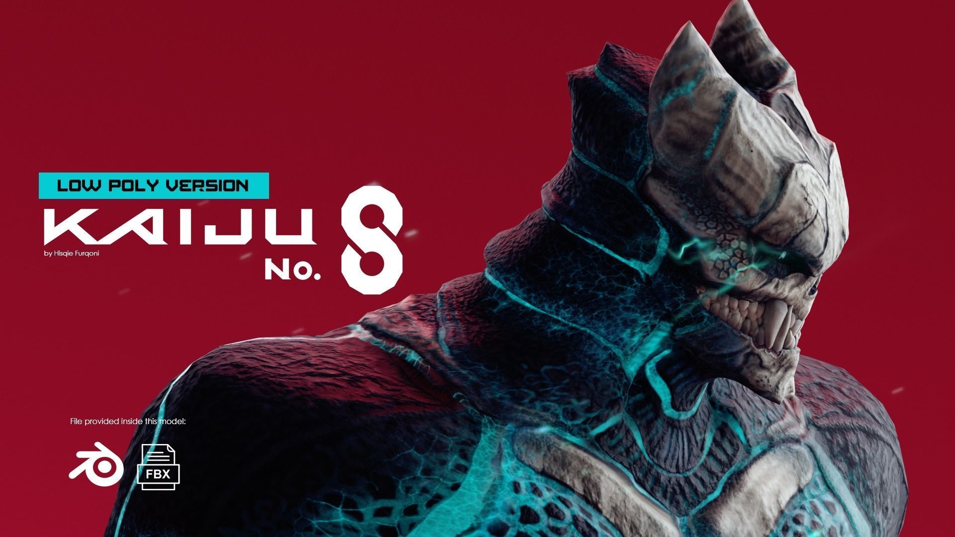 Low Poly - Kaiju No 8 - Hibino Kafka Low-poly 3D model_1