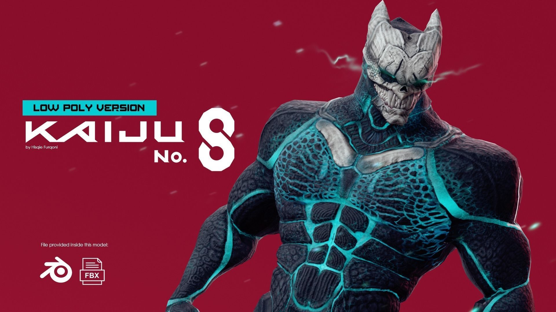 Low Poly - Kaiju No 8 - Hibino Kafka Low-poly 3D model_3