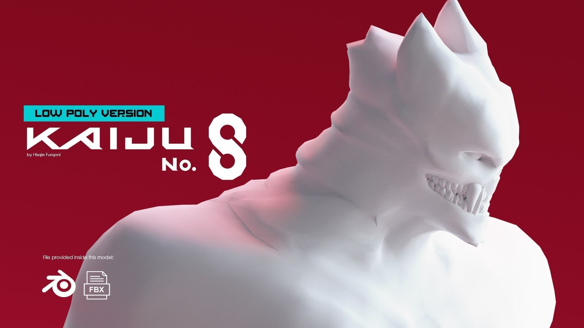 Low Poly - Kaiju No 8 - Hibino Kafka Low-poly 3D model_2