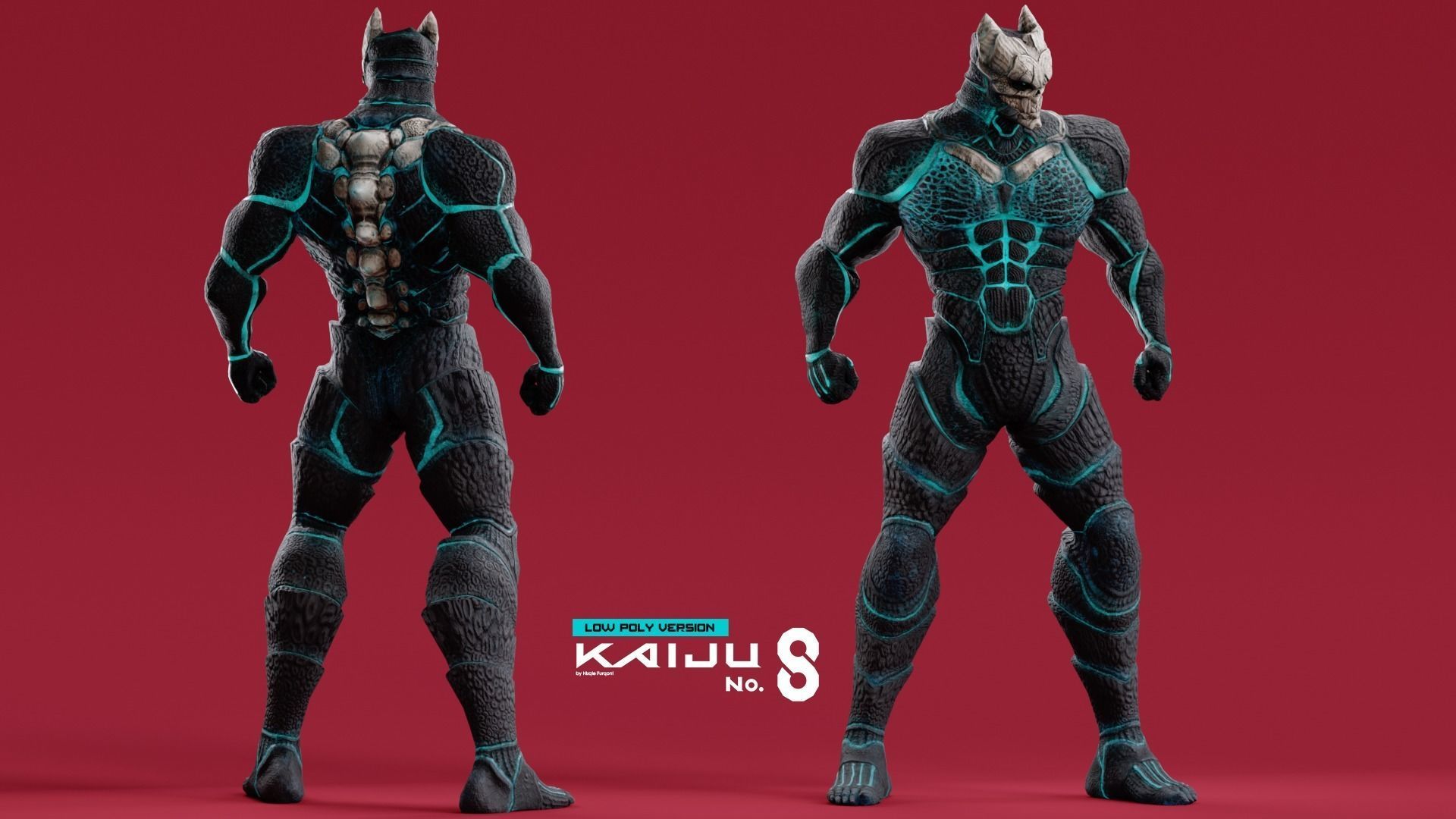 Low Poly - Kaiju No 8 - Hibino Kafka Low-poly 3D model_6