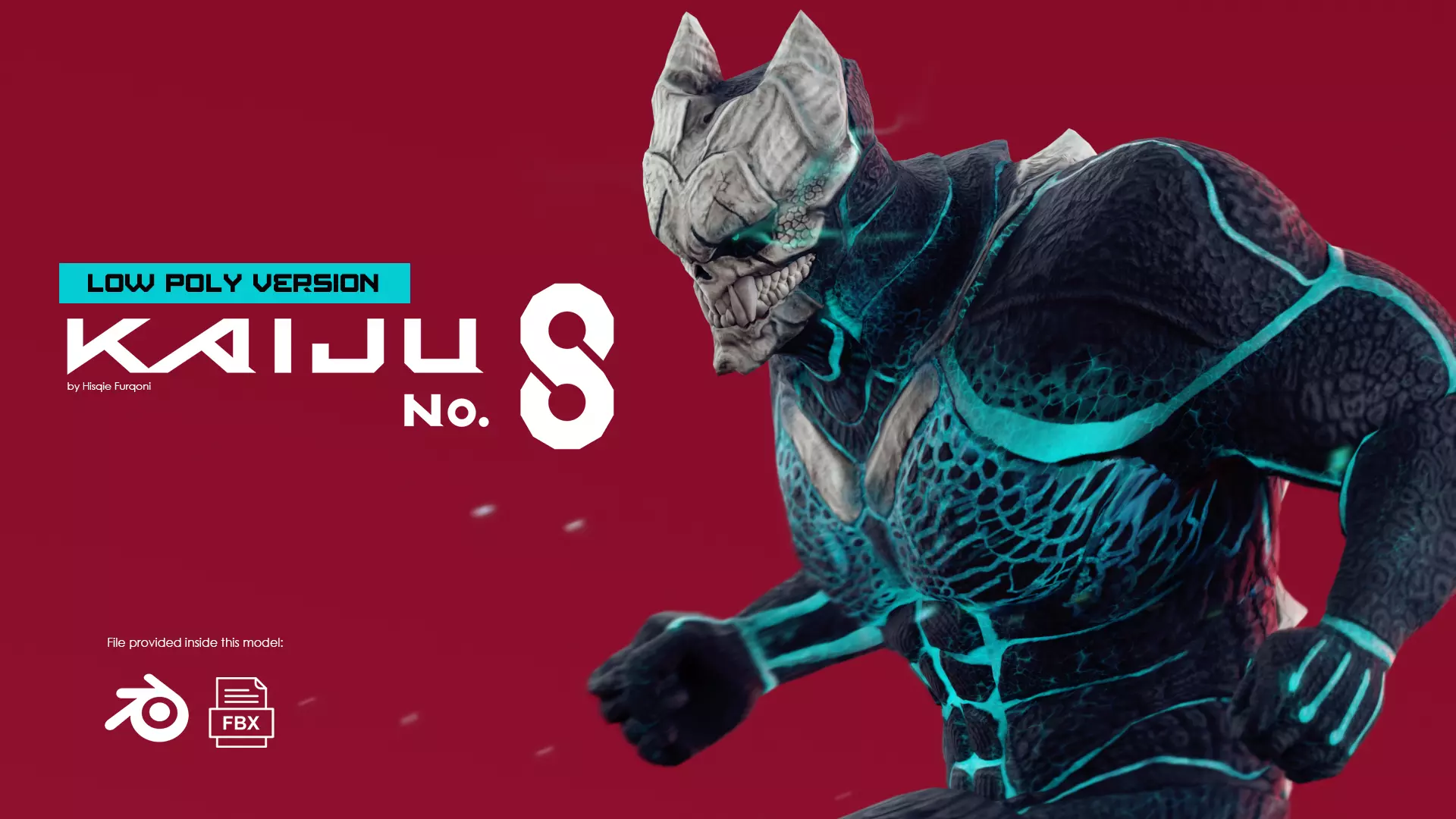 Low Poly - Kaiju No 8 - Hibino Kafka Low-poly 3D model_0