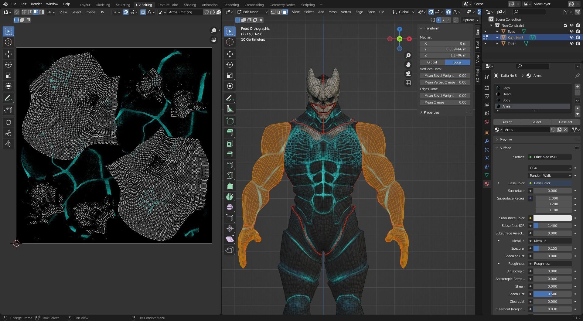 Low Poly - Kaiju No 8 - Hibino Kafka Low-poly 3D model_15