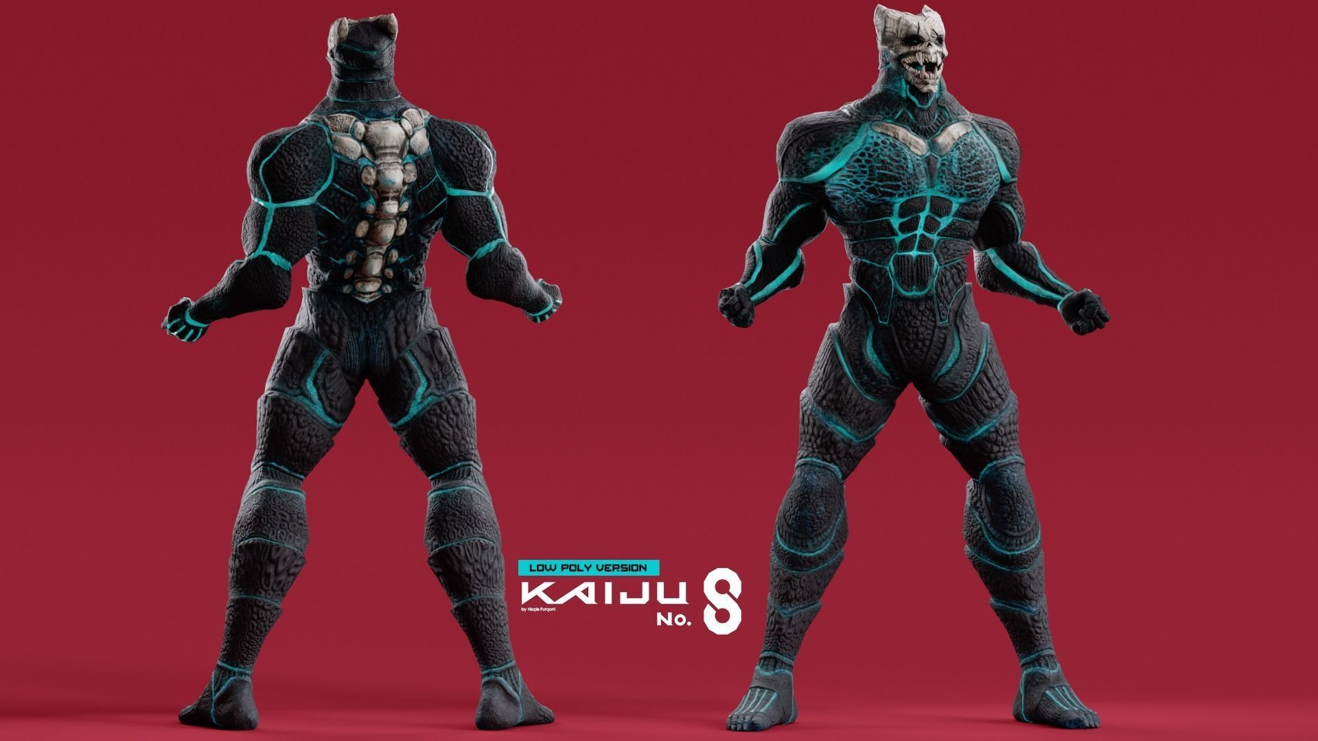 Low Poly - Kaiju No 8 - Hibino Kafka Low-poly 3D model_7