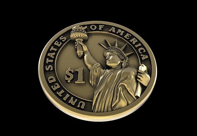 US Dollar Coin 3D print model
