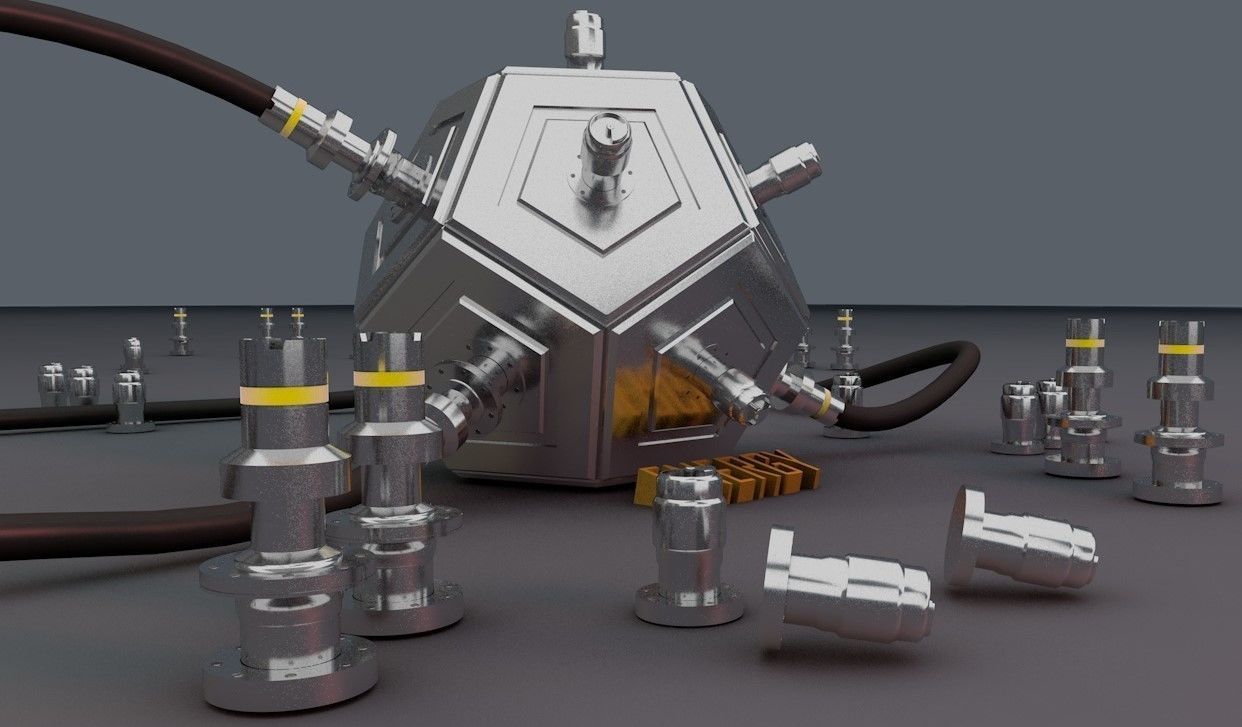 Abstract octagonal metallic energy 3D model 3D model_2