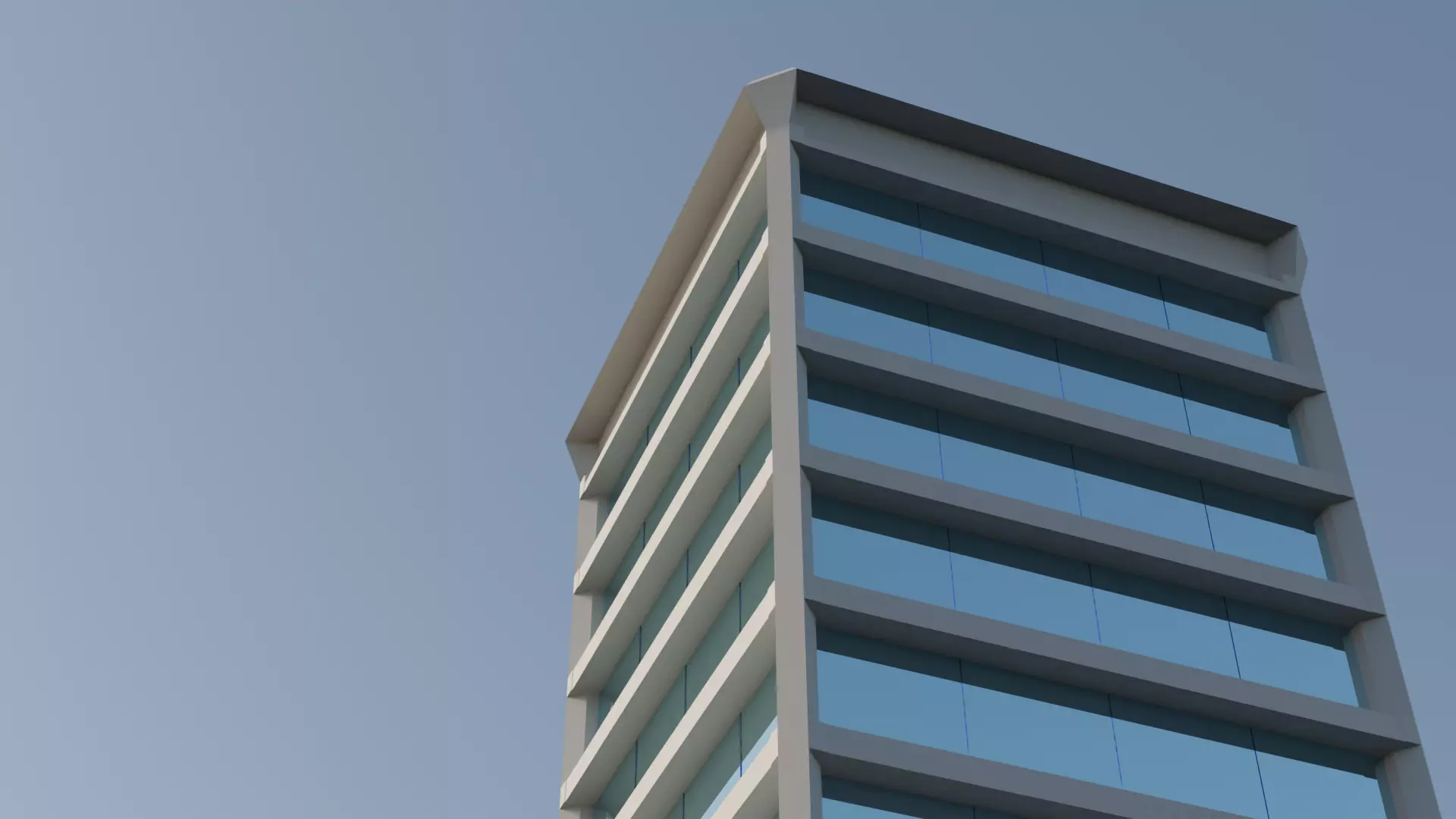 Procedural Building skyscraper V1 - Geometry Nodes Blender 3D model