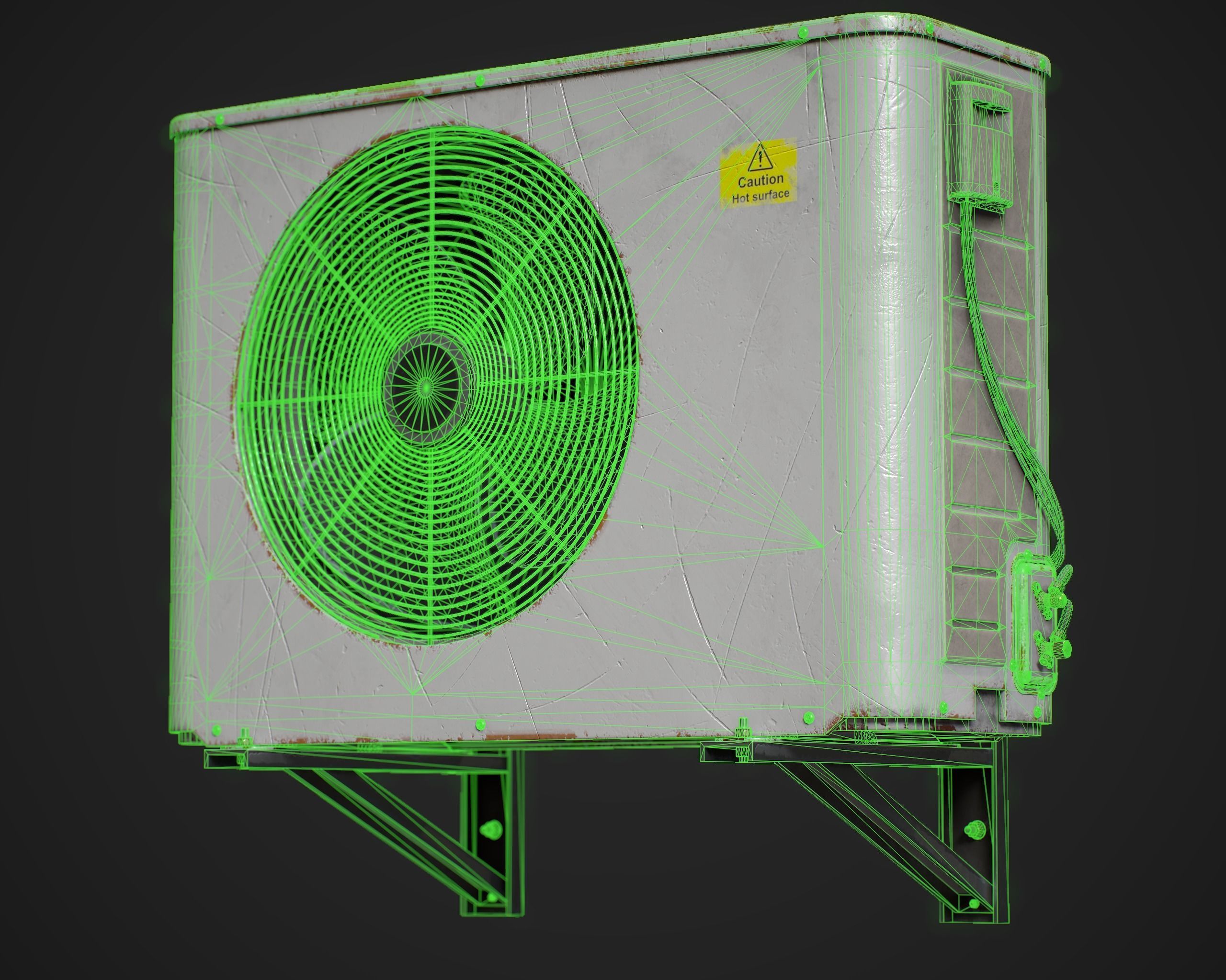 Outside air conditioner 3D model_10