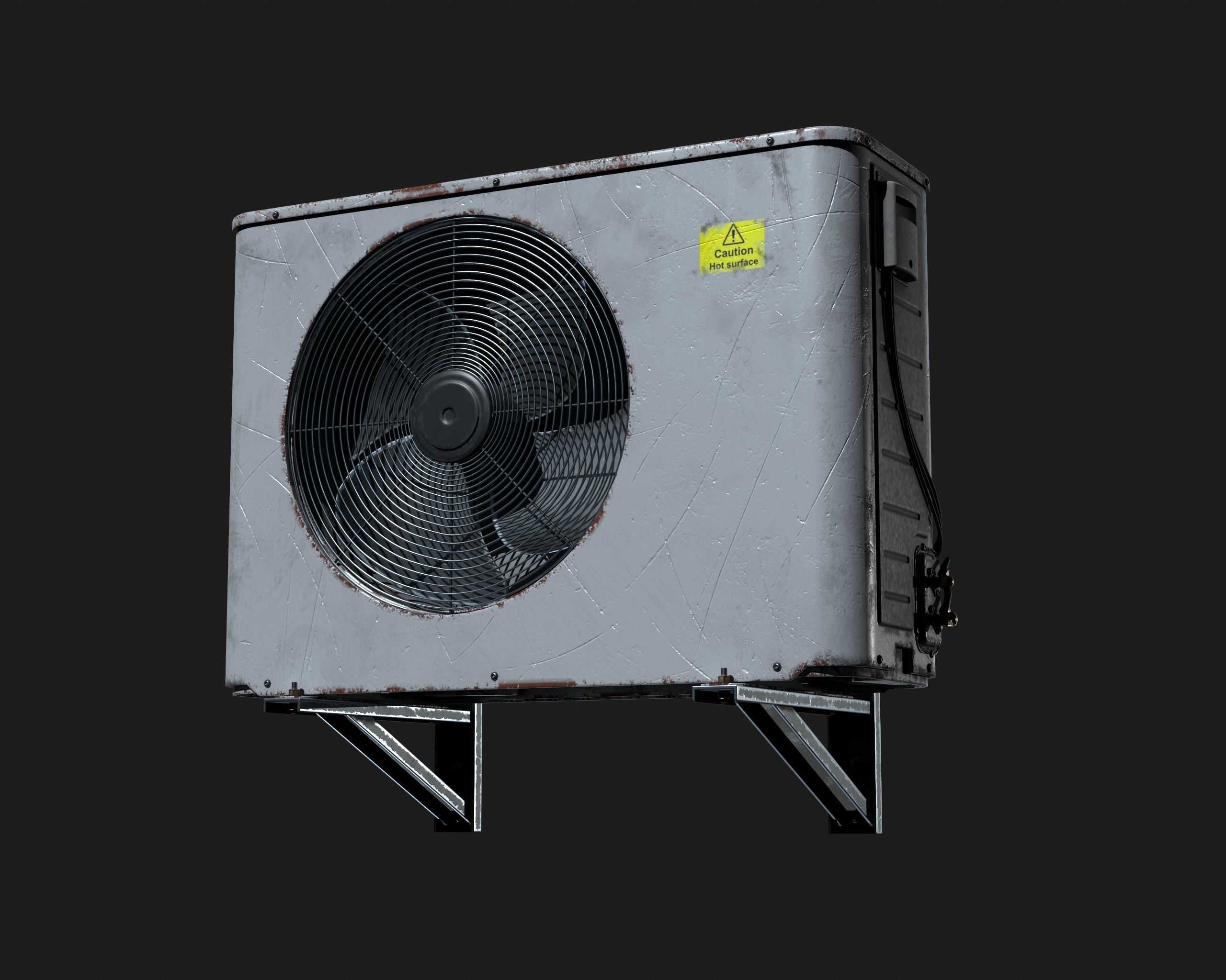 Outside air conditioner 3D model_4