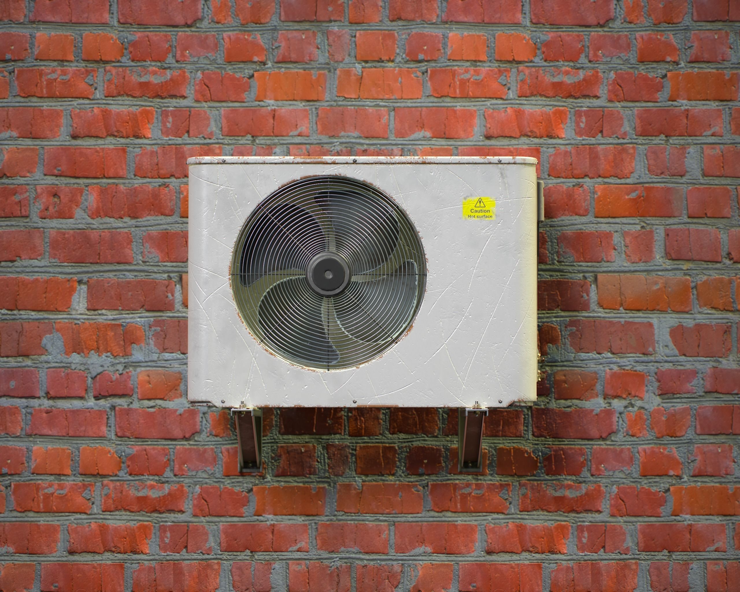 Outside air conditioner 3D model_2