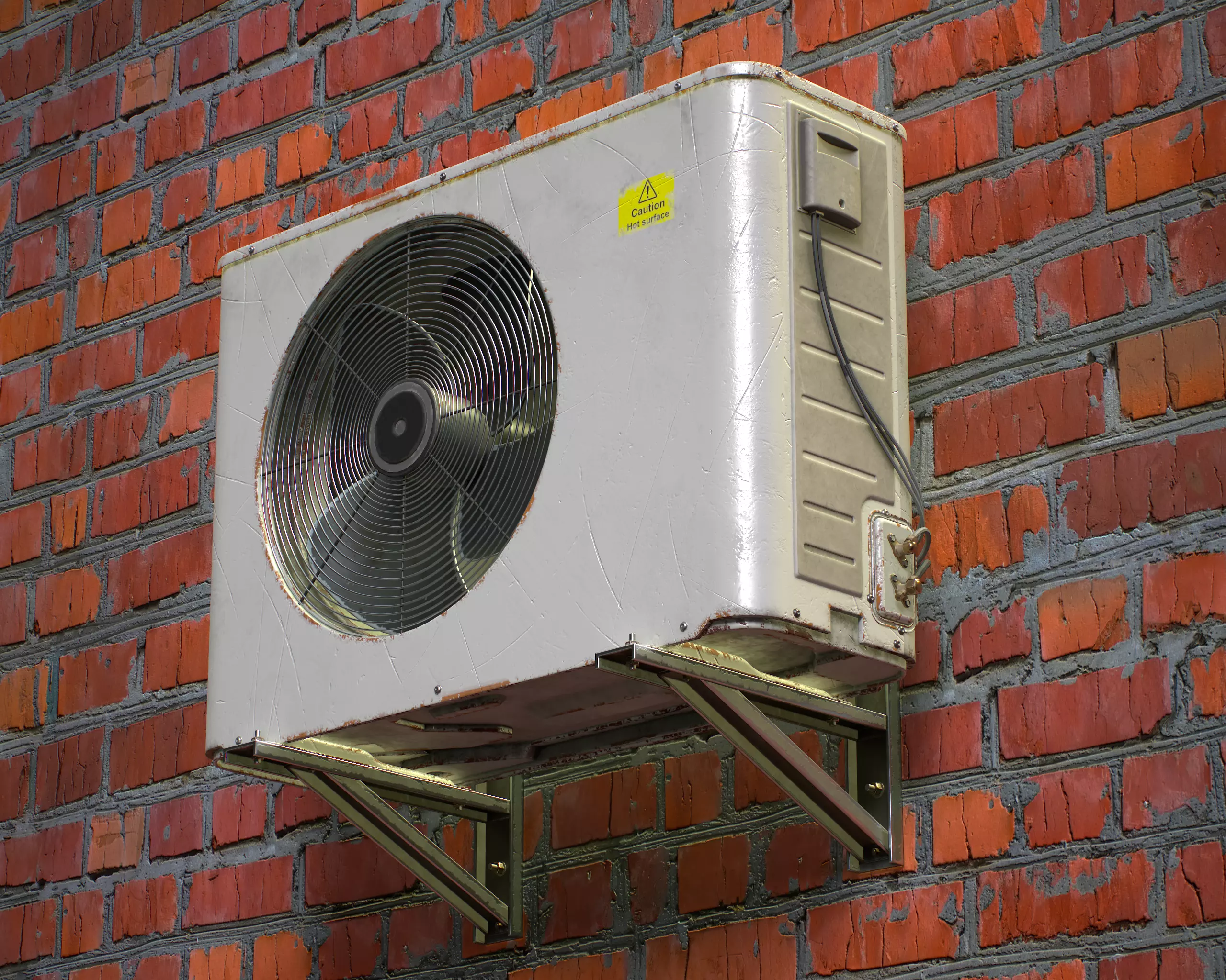 Outside air conditioner 3D model_0